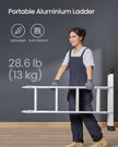Leiter mit 16 Stufen in 6 Positionen 430 cm lang Silber