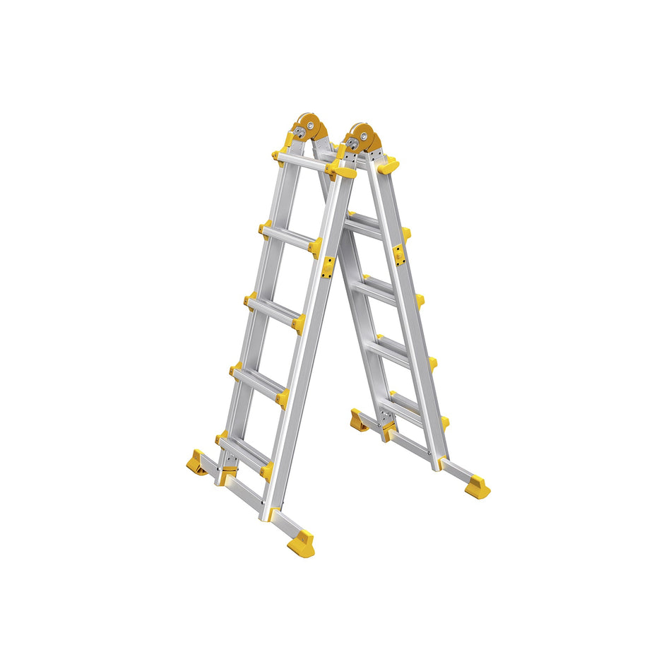 Leiter mit 16 Stufen in 6 Positionen 430 cm lang Silber
