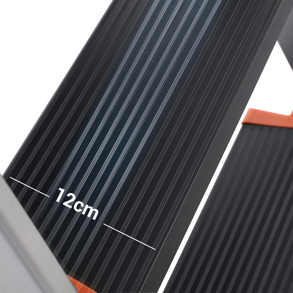 Leiter - Faltleiter - 3 Stufen - Aluminium - Anti -Slip - steuerpflichtig bis zu 150 kg - Orange / Silber