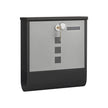 Wall Letterbox - Briefkasten - mit Zeitungsbox und Typenschild - mit Schloss - Silberschwarz