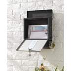 Wall Letterbox - Briefkasten - mit Zeitungsbox und Typenschild - mit Schloss - Silberschwarz