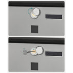 Wall Letterbox - Briefkasten - mit Zeitungsbox und Typenschild - mit Schloss - Silberschwarz