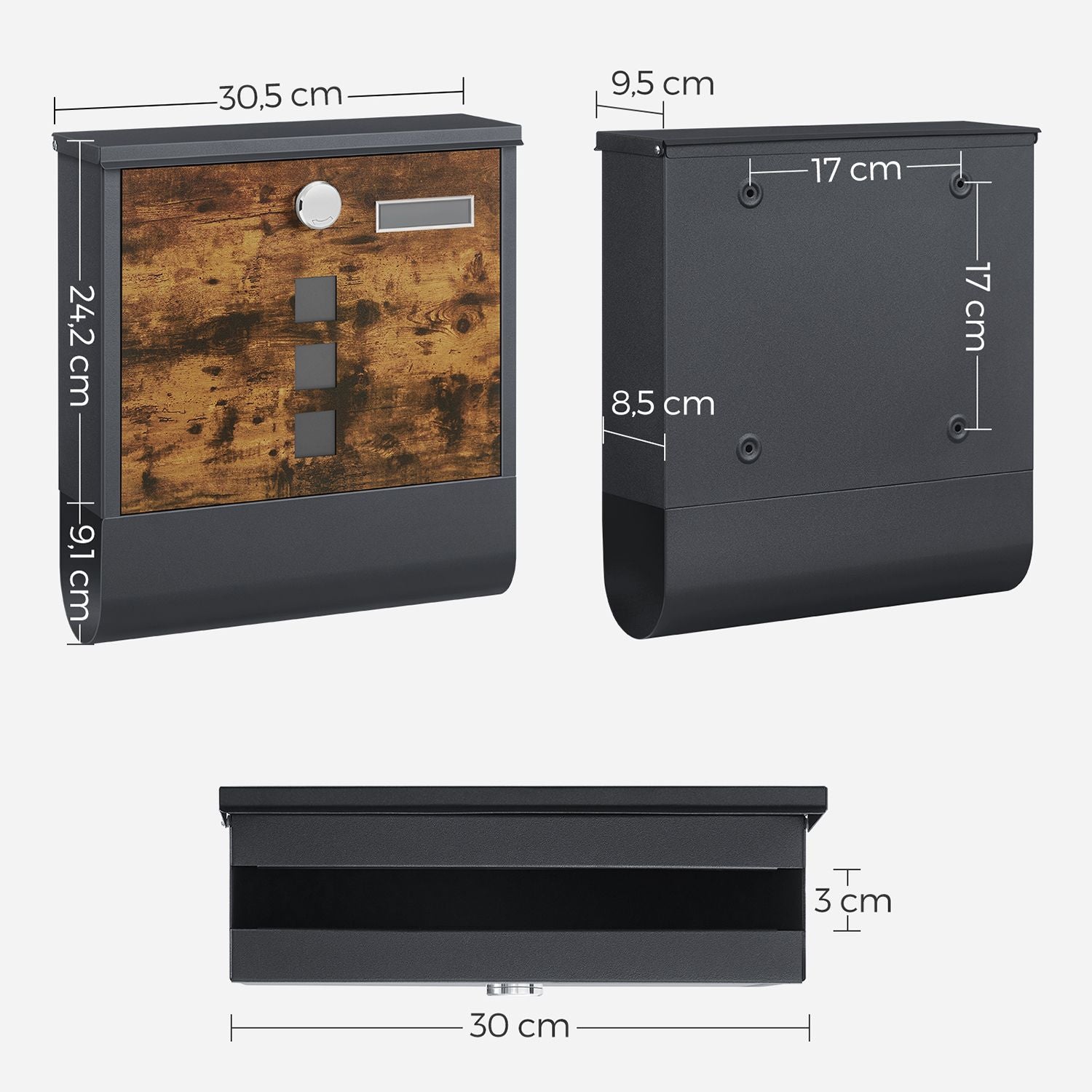 Briefkasten - mit Zeitungsabteil