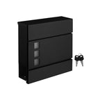 Mailbox - Modernes Wall Letterbox - mit Zeitungsabteil - abschließbar - Schwarz