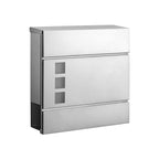 Mailbox - Modernes Wall Letterbox - mit Zeitungsabteil - abschließbar - Schwarz