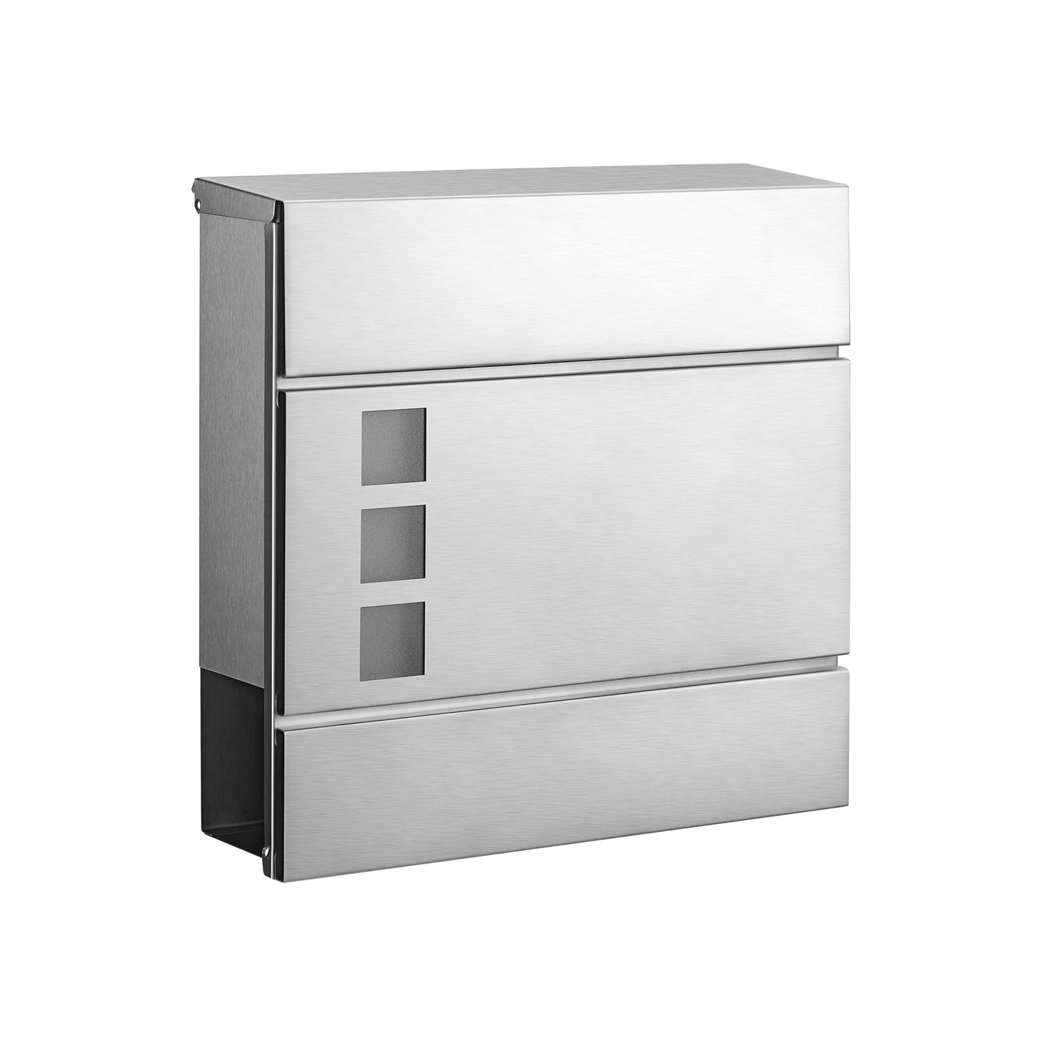 Mailbox - Modernes Wall Letterbox - mit Zeitungsabteil - abschließbar - Schwarz