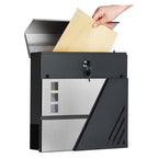 Mailbox - Wandbus - mit Fenster - Edelstahl - Silber / Anthrazit