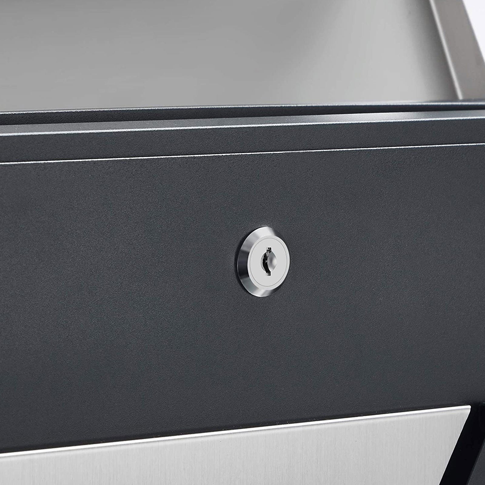 Mailbox - Wandbus - mit Fenster - Edelstahl - Silber / Anthrazit