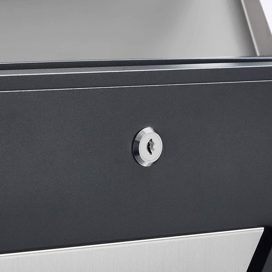 Mailbox - Wandbus - mit Fenster - Edelstahl - Silber / Anthrazit