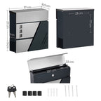 Mailbox - Wandbus - mit Fenster - Edelstahl - Silber / Anthrazit