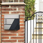 Mailbox - Wandbus - mit Fenster - Edelstahl - Silber / Anthrazit