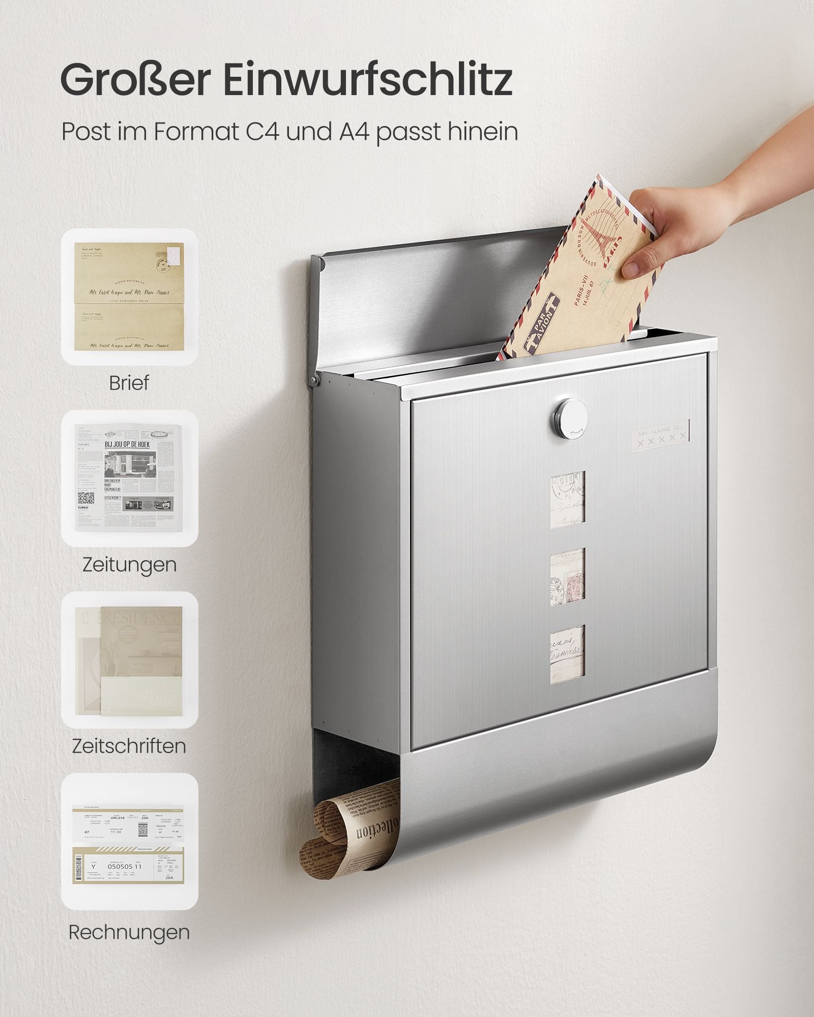 Briefkasten - mit Silberkupferschlitz Zylinder
