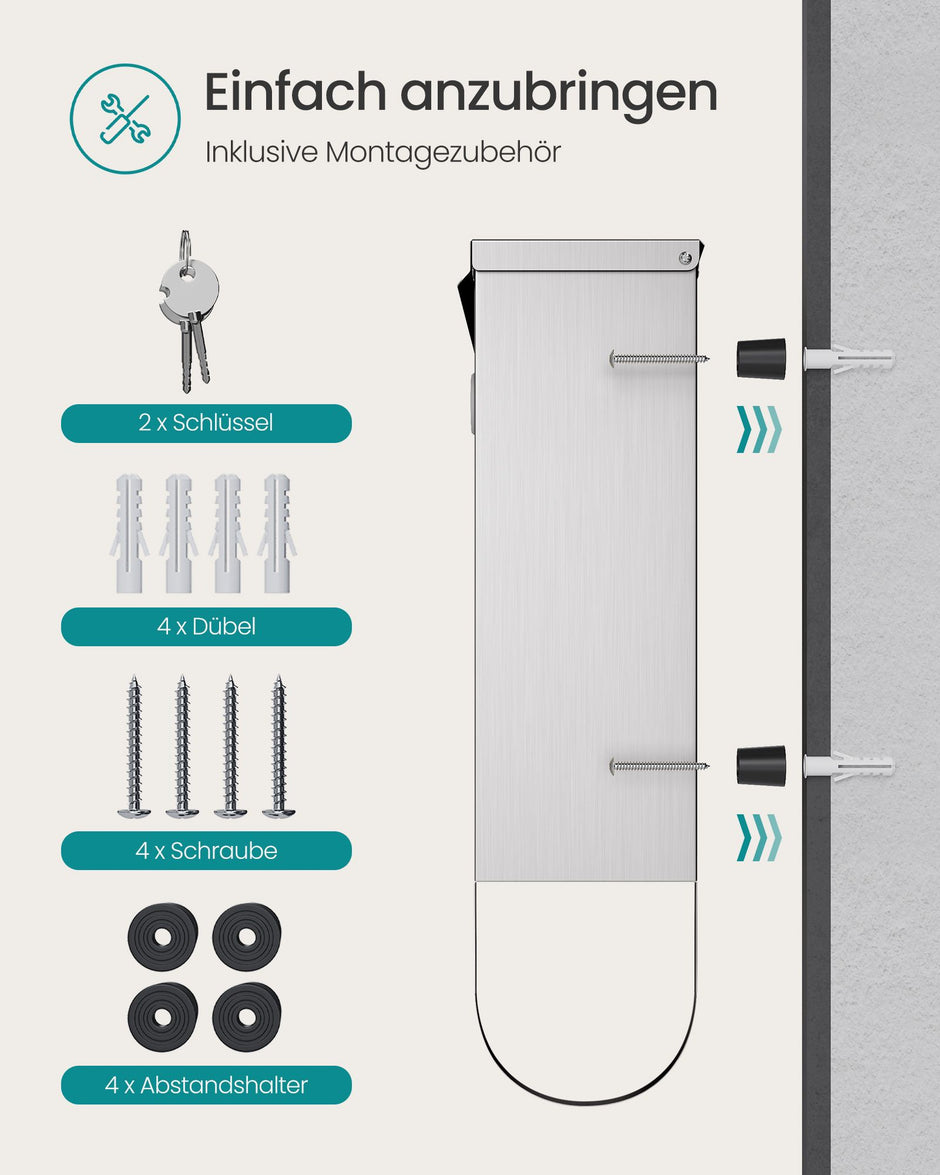 Briefkasten - mit Silberkupferschlitz Zylinder