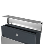 Briefkasten - abschließbares Wall Letterbox - mit Zeitungsfach - modern - Silber