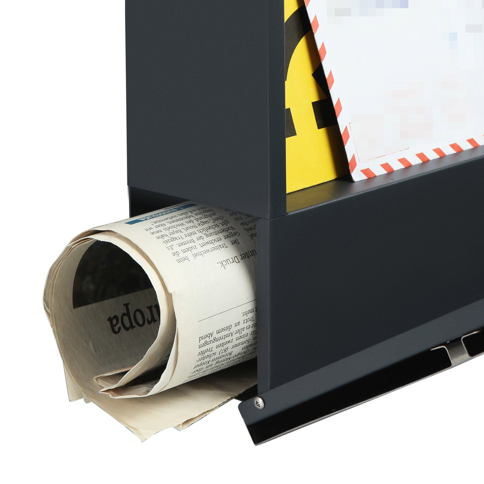 Briefkasten - abschließbares Wall Letterbox - mit Zeitungsfach - modern - Silber