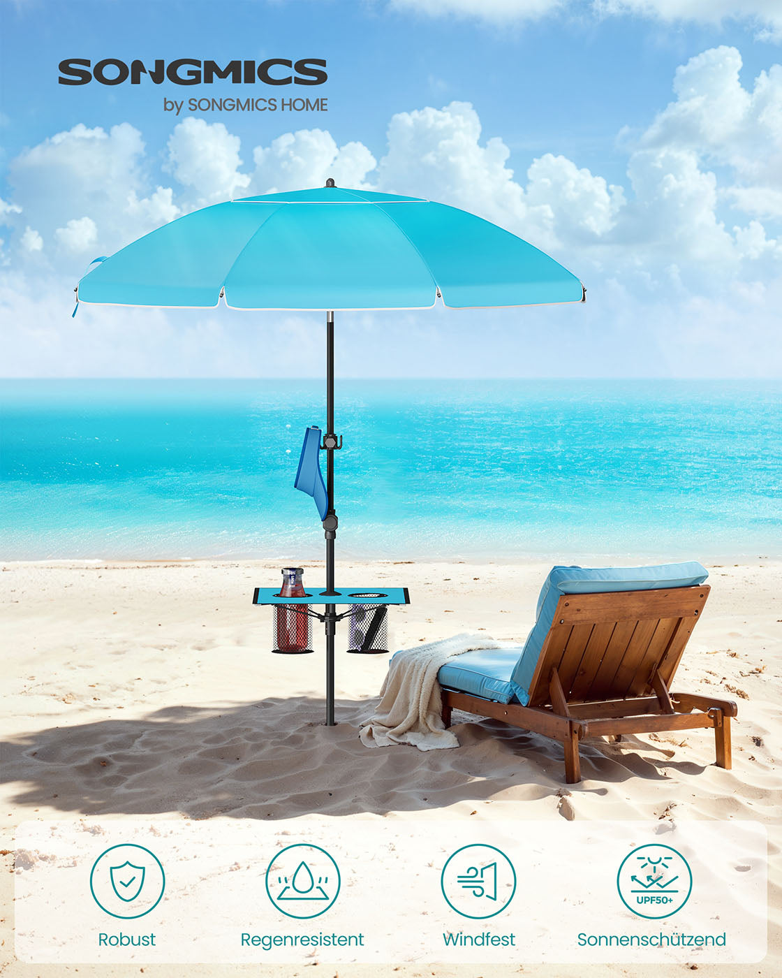 Parasol upf 50+ - 30 ° Kipper - ohne Standard