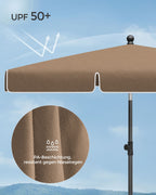 Parasol 200 x 125 cm faltbar und in der Höhe einstellbar