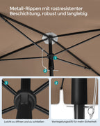 Parasol 200 x 125 cm faltbar und in der Höhe einstellbar