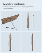 Parasol 200 x 125 cm faltbar und in der Höhe einstellbar
