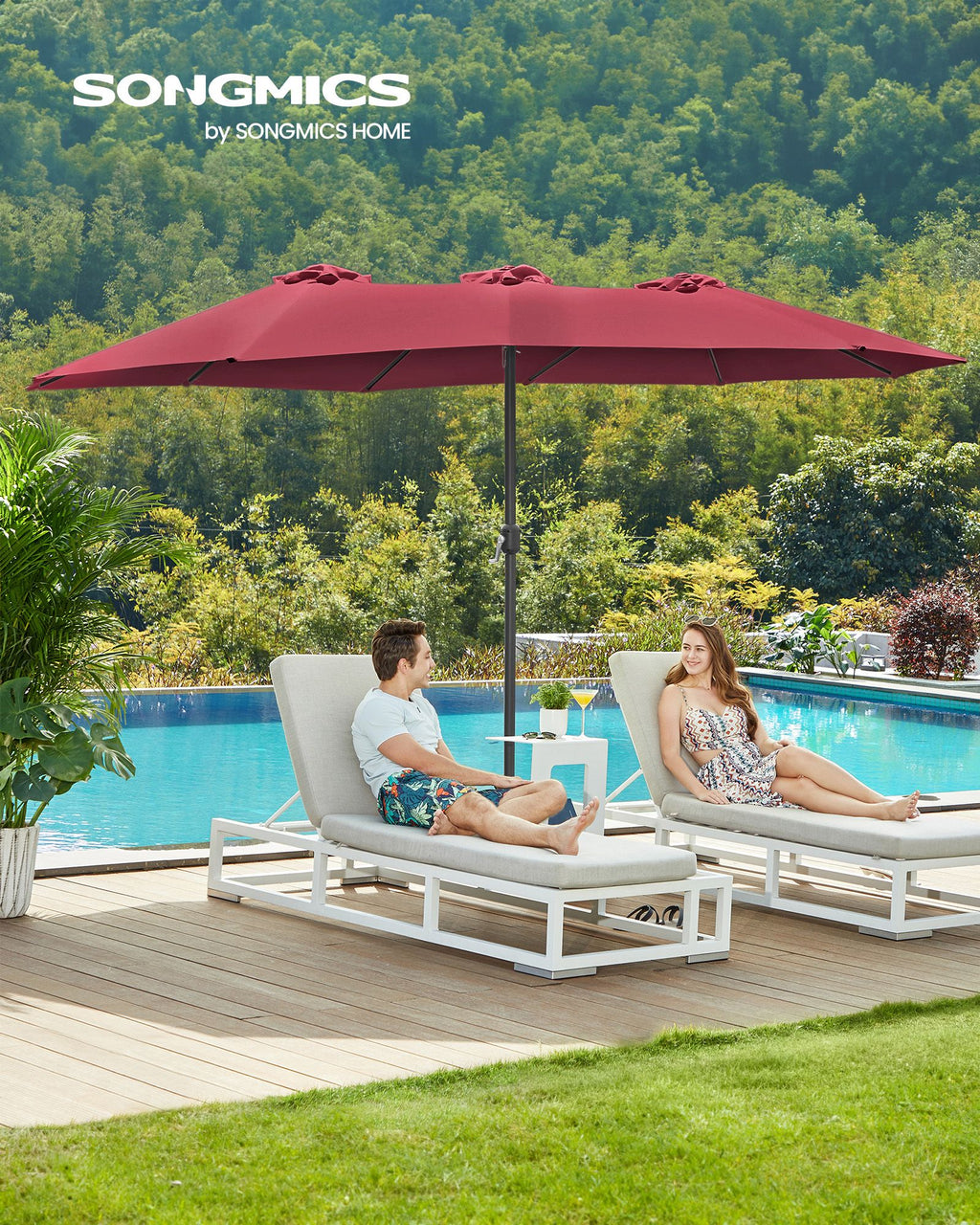 Doppel-Parasol-460 x 270 cm-Pendel- und UV-Schutz