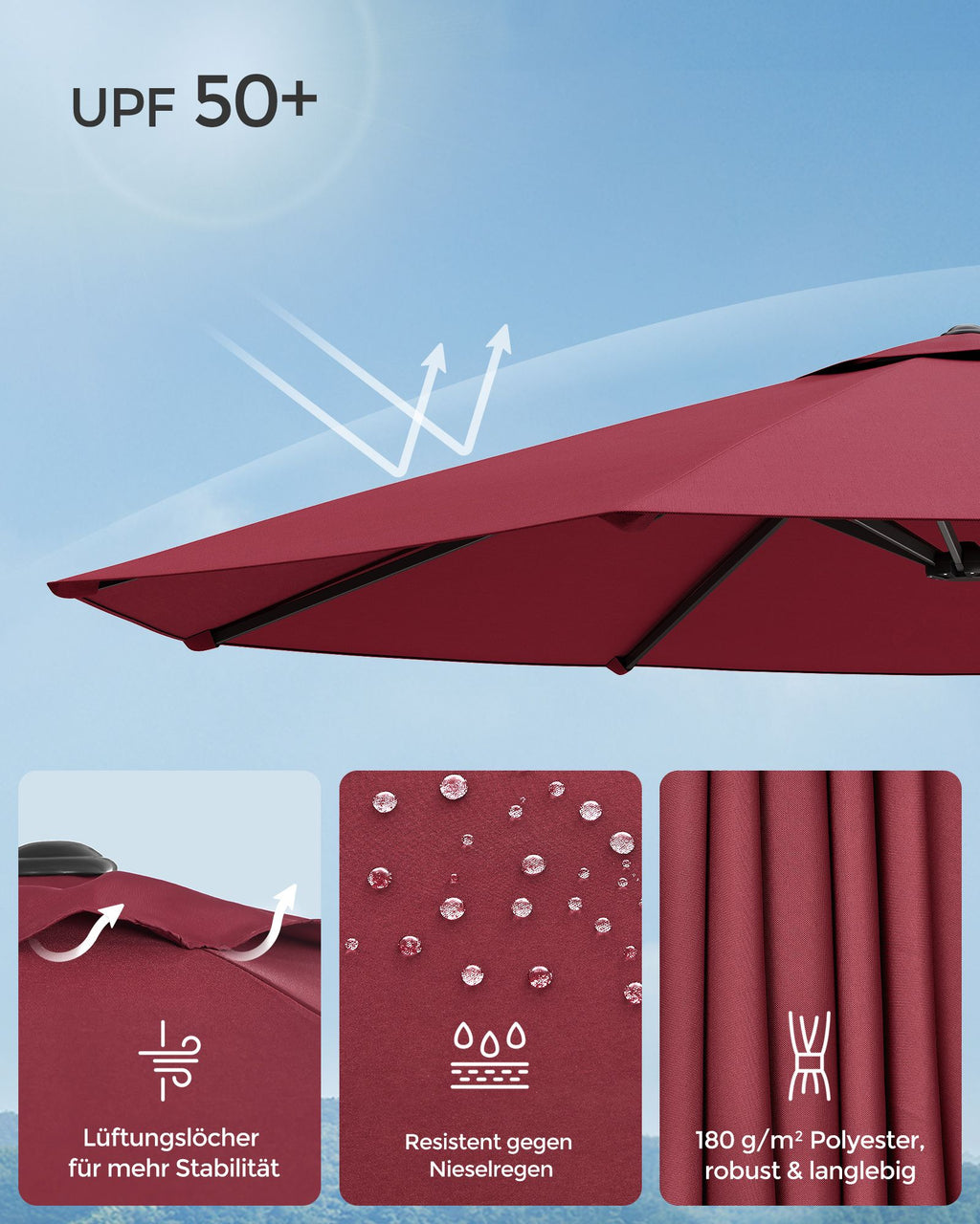 Doppel-Parasol-460 x 270 cm-Pendel- und UV-Schutz
