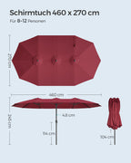 Doppel-Parasol-460 x 270 cm-Pendel- und UV-Schutz