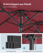 Doppel-Parasol-460 x 270 cm-Pendel- und UV-Schutz