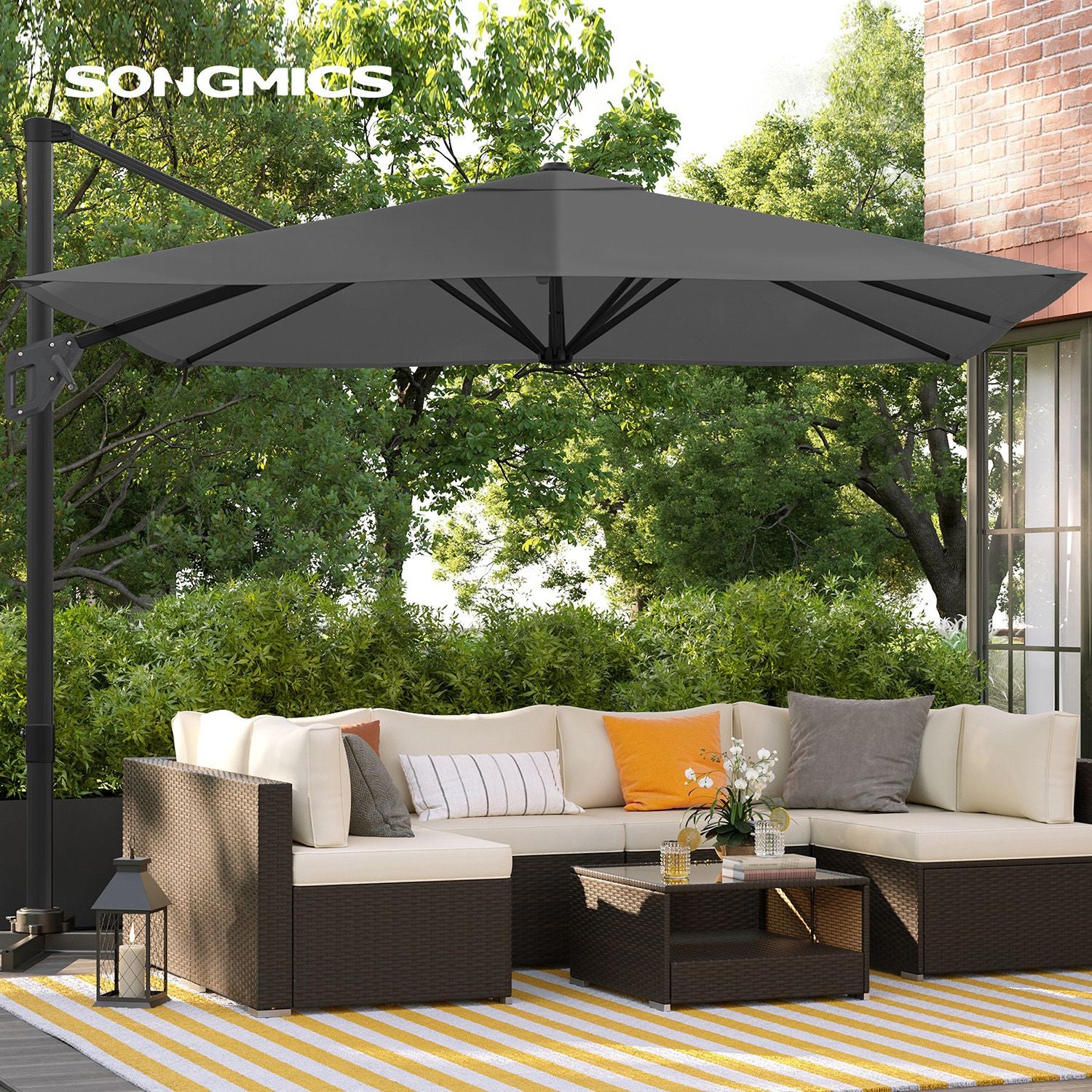 Parasol - 290 × 290 cm - 360 ° Rotatable - mit Standard