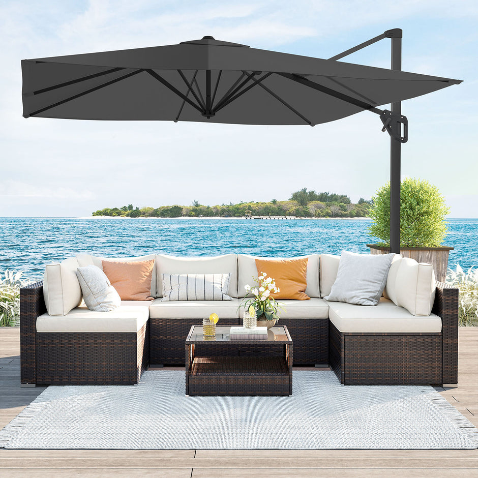 Parasol - 290 × 290 cm - 360 ° Rotatable - mit Standard
