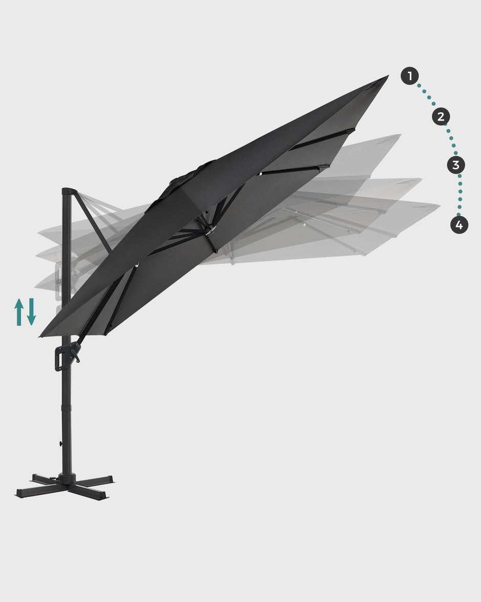 Parasol - 290 × 290 cm - 360 ° Rotatable - mit Standard