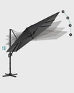 Parasol - 290 × 290 cm - 360 ° Rotatable - mit Standard