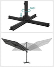 Parasol - 290 × 290 cm - 360 ° Rotatable - mit Standard