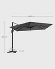 Parasol - 290 × 290 cm - 360 ° Rotatable - mit Standard