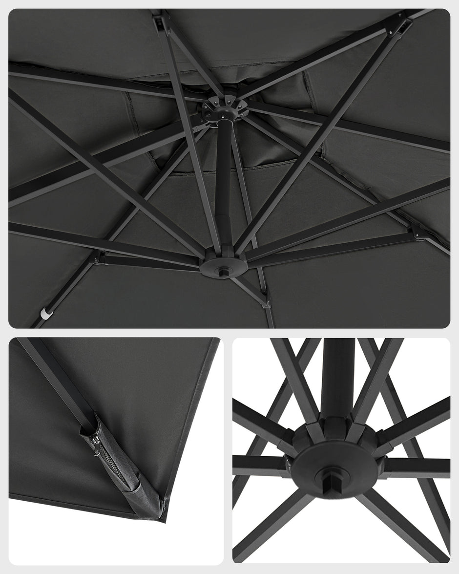 Parasol - 290 × 290 cm - 360 ° Rotatable - mit Standard