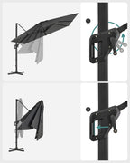 Parasol - 290 × 290 cm - 360 ° Rotatable - mit Standard