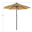Parasol - mit LED Solar Lighting - Taupe