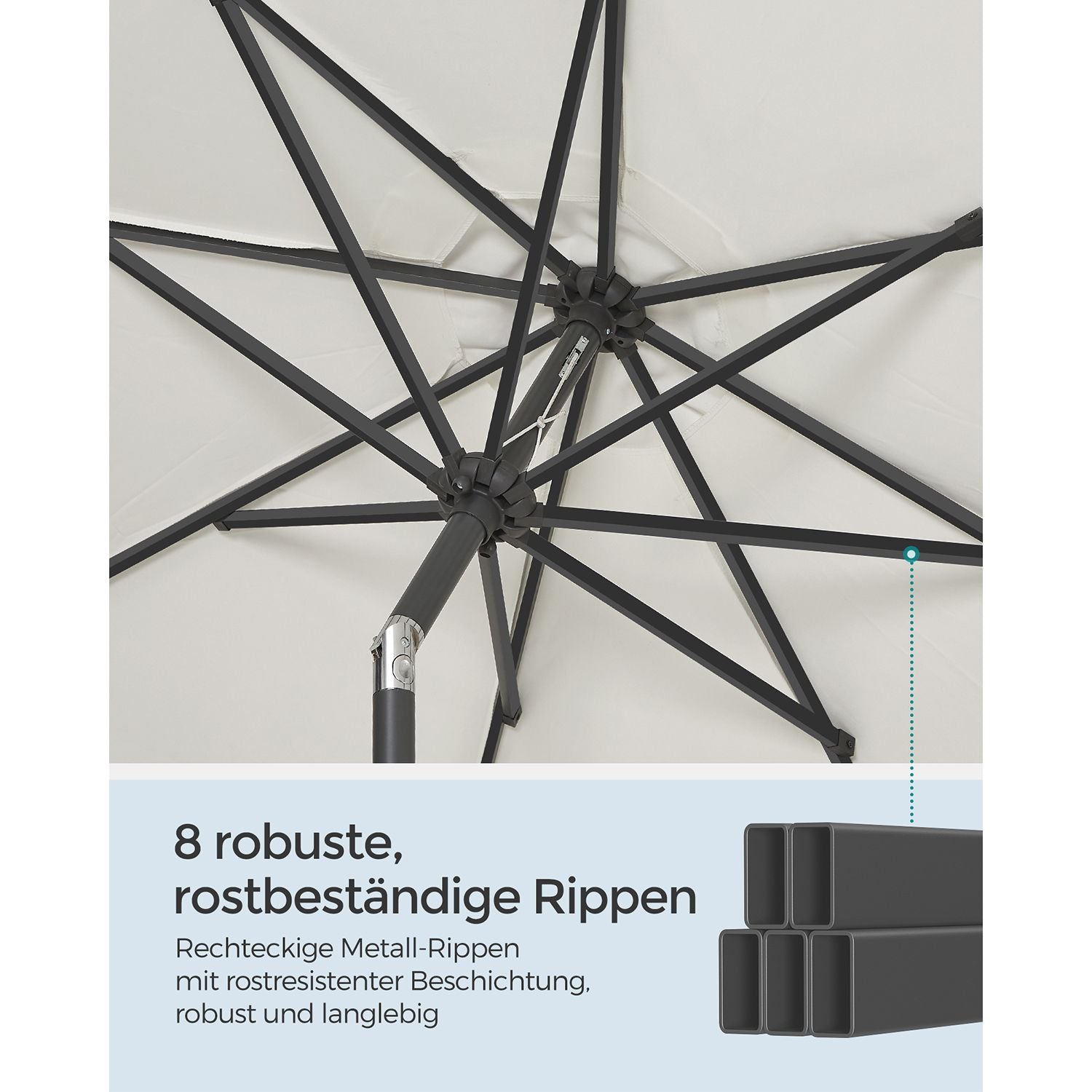 Parasol - 340 cm - Kantelbaar - UPF 50+ - Beige