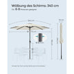 Parasol - 340 cm - Kantelbaar - UPF 50+ - Beige