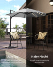 Parasol - schwimmendes Parasol - mit Kurbel - mit Beleuchtung - Grau