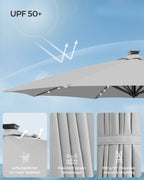 Parasol - schwimmendes Parasol - mit Kurbel - mit Beleuchtung - Grau