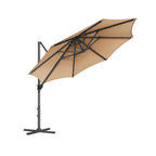 Parasol Ø300 cm-upf 50+-fith 28 LED-Lampen-Grau