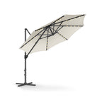 Parasol Ø300 cm-upf 50+-fith 28 LED-Lampen-Grau