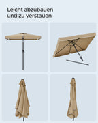 Balkon Parasol - Rechteck - 200 x 150 cm - Taupe