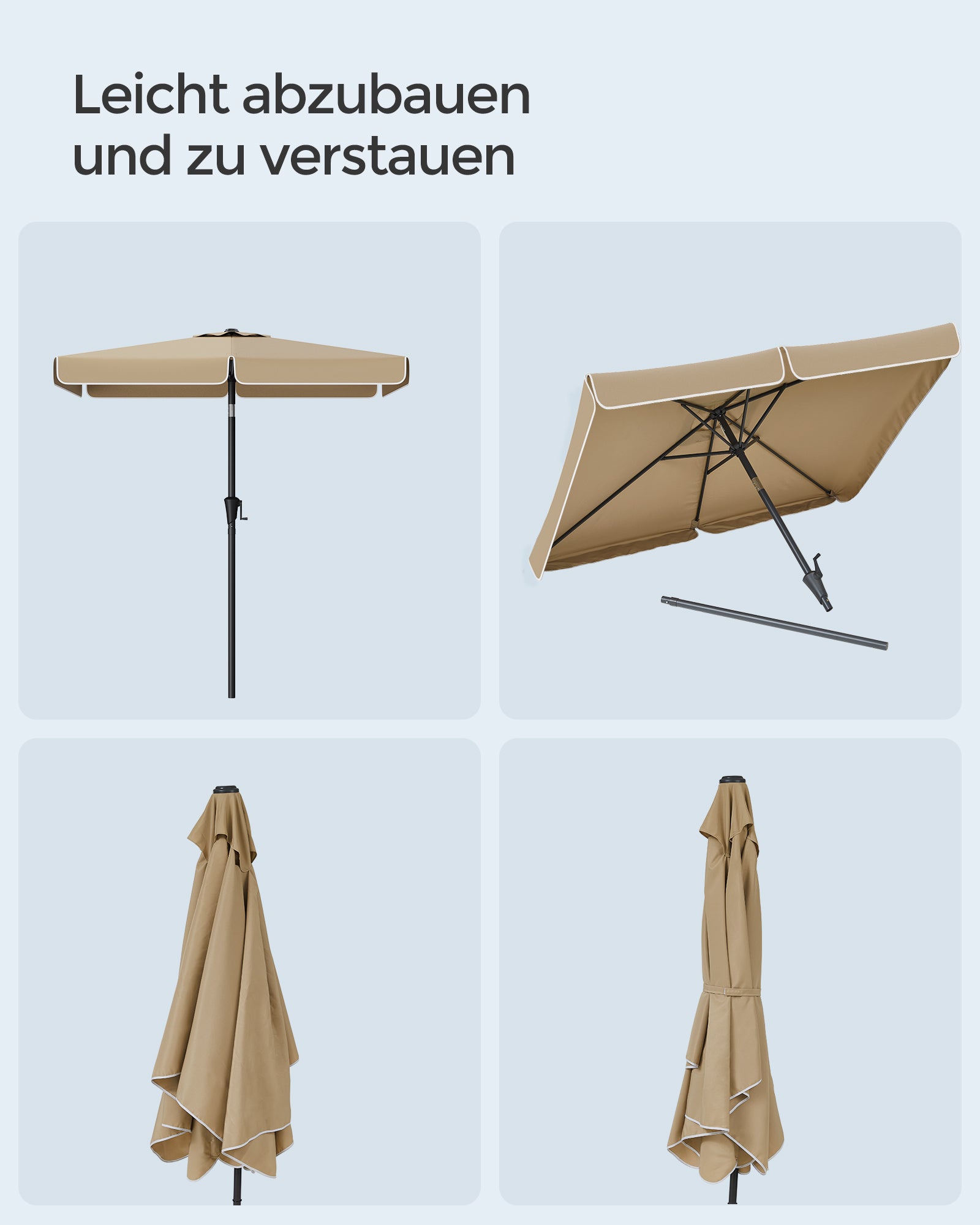 Balkon Parasol - Rechteck - 200 x 150 cm - Taupe