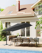 Parasol 270x270 cm - UPF 50+ - mit Kurbel und Querfuß - Grau