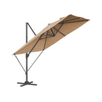 Parasol 270x270 cm - UPF 50+ - mit Kurbel und Querfuß - Grau