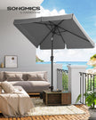 Balkonparasol - 300 x 200 cm - Rechthoekig - Kantelbaar - Grijs