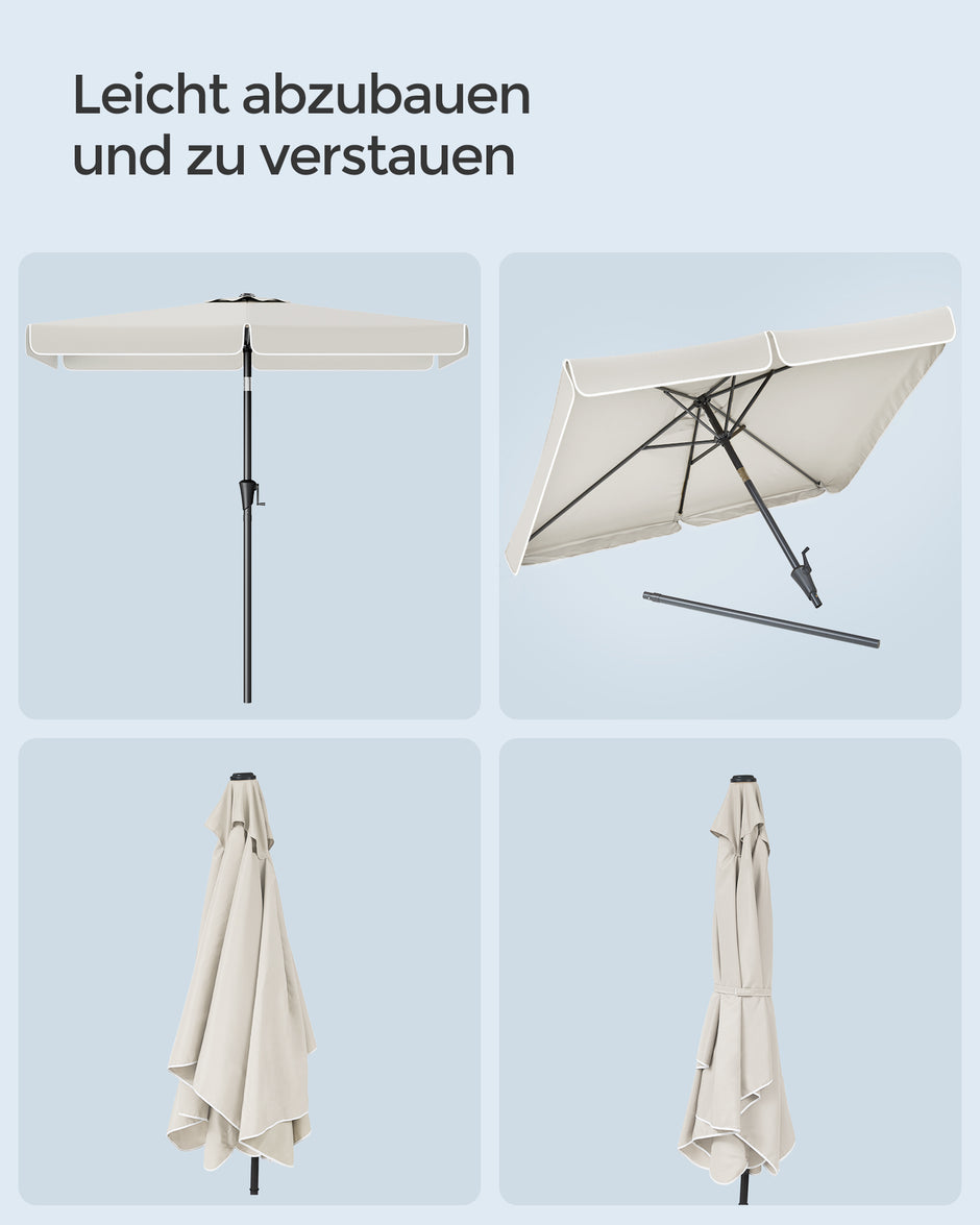 Balkonparasol - 300 x 200 cm - Rechthoekig - Kantelbaar - Beige