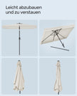 Balkonparasol - 300 x 200 cm - Rechthoekig - Kantelbaar - Beige