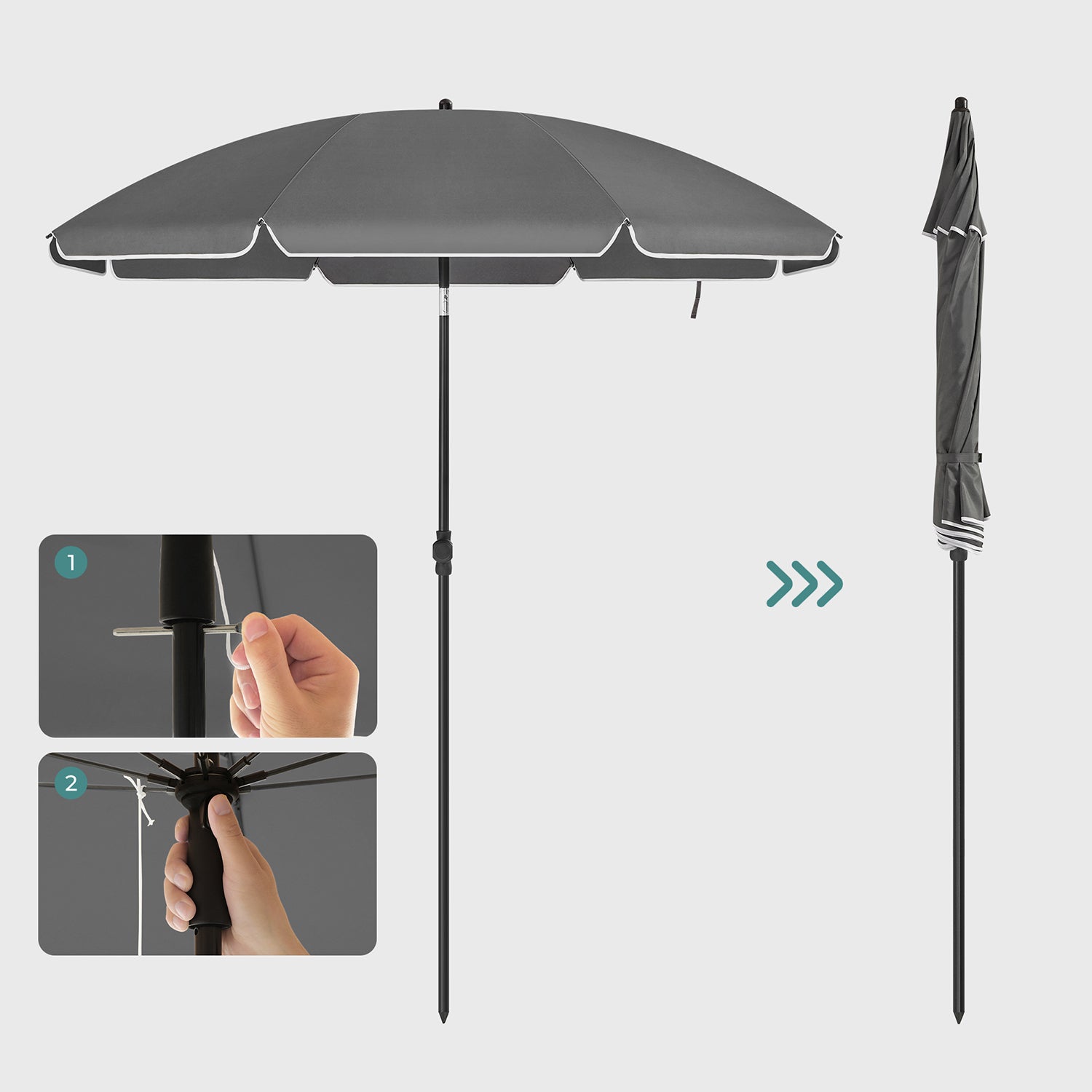 Parasol - 200 cm - Opvouwbaar - UPF 50+ - Met Draagtas